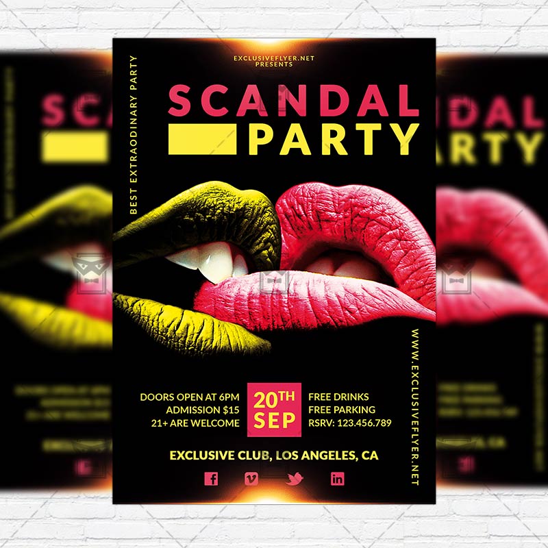 Scandal Party Premium Flyer Template Instagram Size Flyer Exclsiveflyer Free And Premium Free Instagram Flyer Template