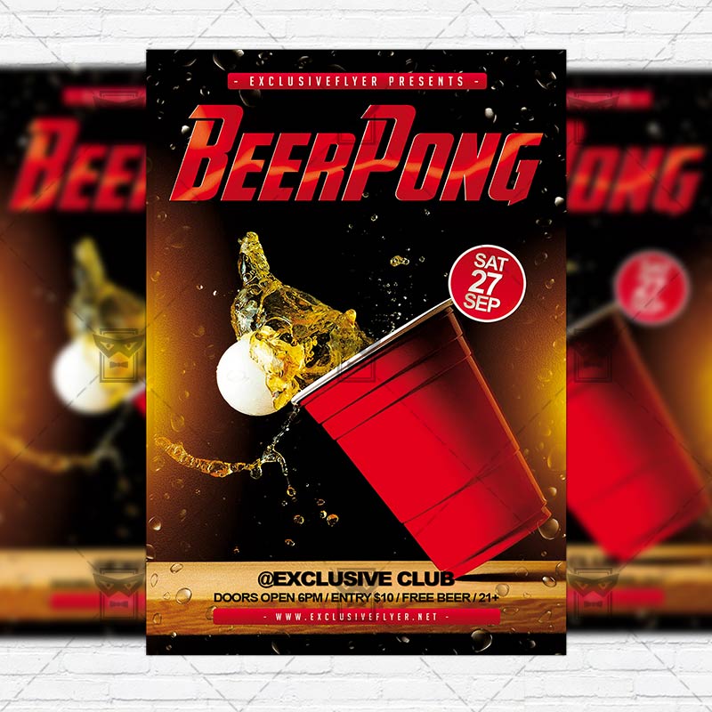beer pong championship premium flyer template instagram size america flyer template