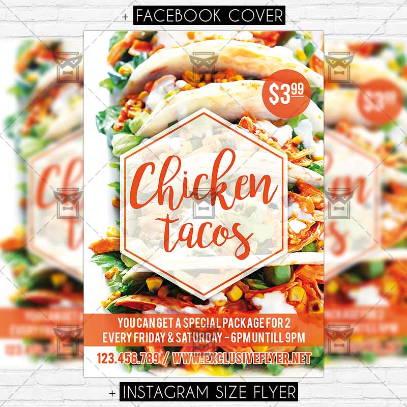 chicken tacos premium flyer template exclsiveflyer taco flyer
