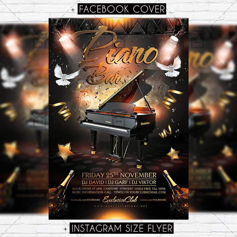 piano bar premium flyer template exclsiveflyer free and sample flyers for church pianist needed