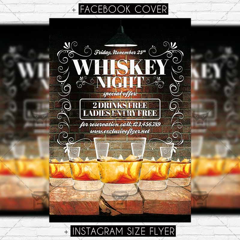 whiskey night premium flyer template template for flyers free
