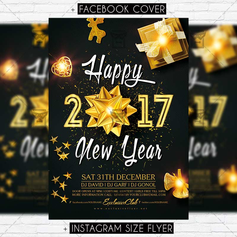 happy nye party premium flyer template exclsiveflyer free and