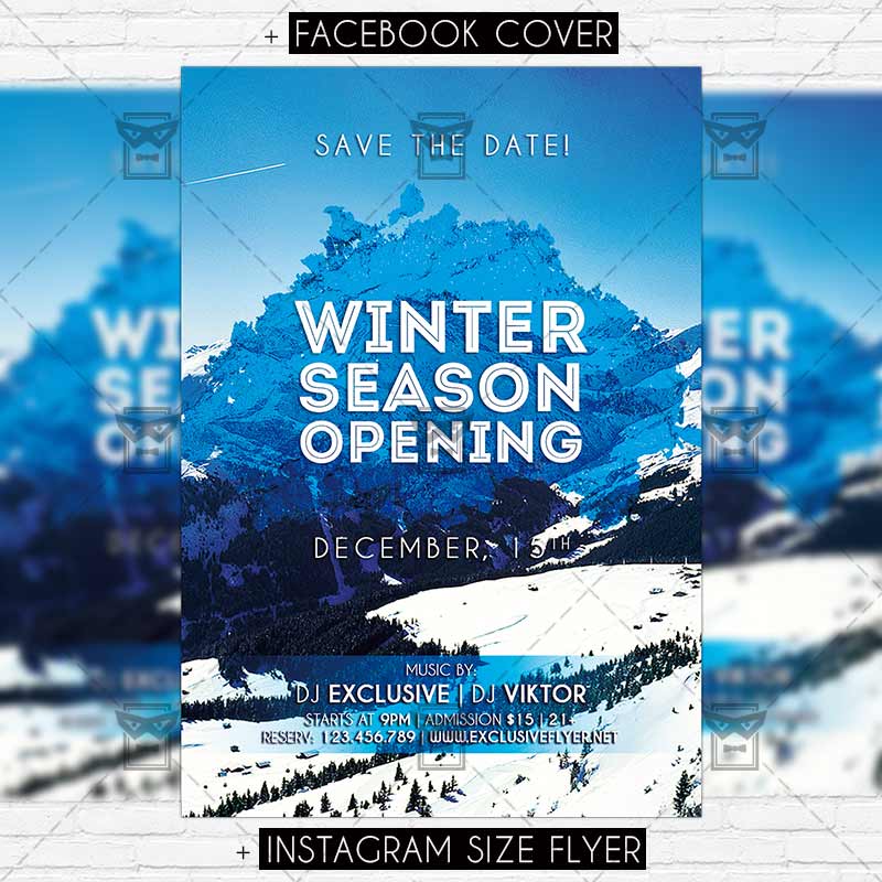 winter season opening premium flyer template winter flyer