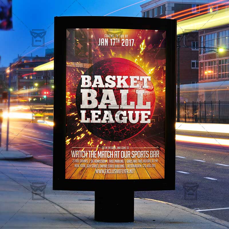 basketball league premium flyer template exclsiveflyer free flyers basketball psd free