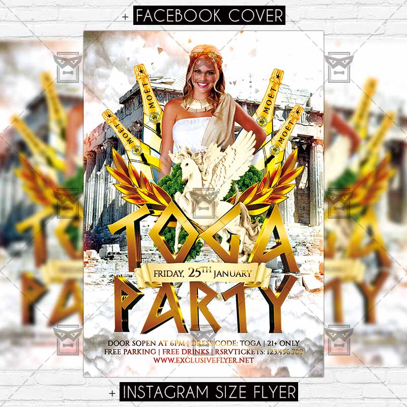 toga party premium flyer template exclsiveflyer free and greek party flyer