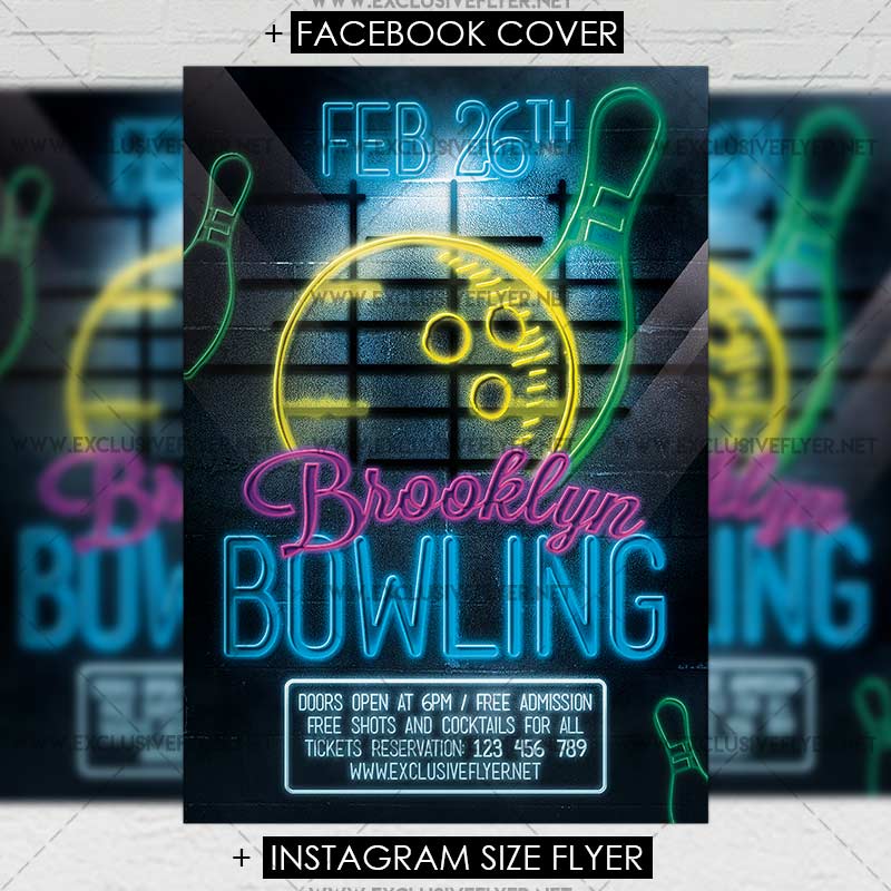 Strike <strong>Bowling</strong> - sports & games Invitation <strong>Template</strong> (Free ... Bowling flyer template
