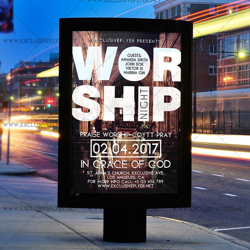 Worship Night Premium A5 Flyer Template ExclsiveFlyer Free and