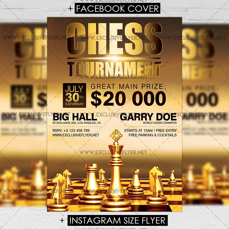 Chess Tournament Premium A5 Flyer Template ExclsiveFlyer Free and
