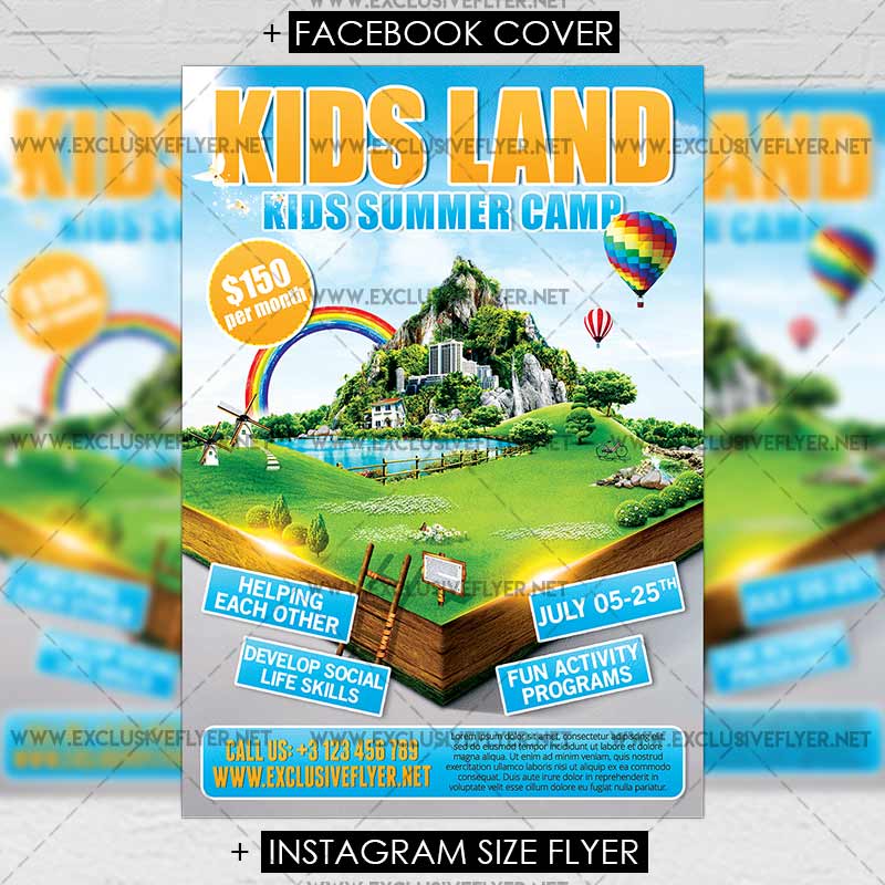 Kids Land Premium A5 Flyer Template Exclsiveflyer Free And Kids Land Premium Flyer Template 1