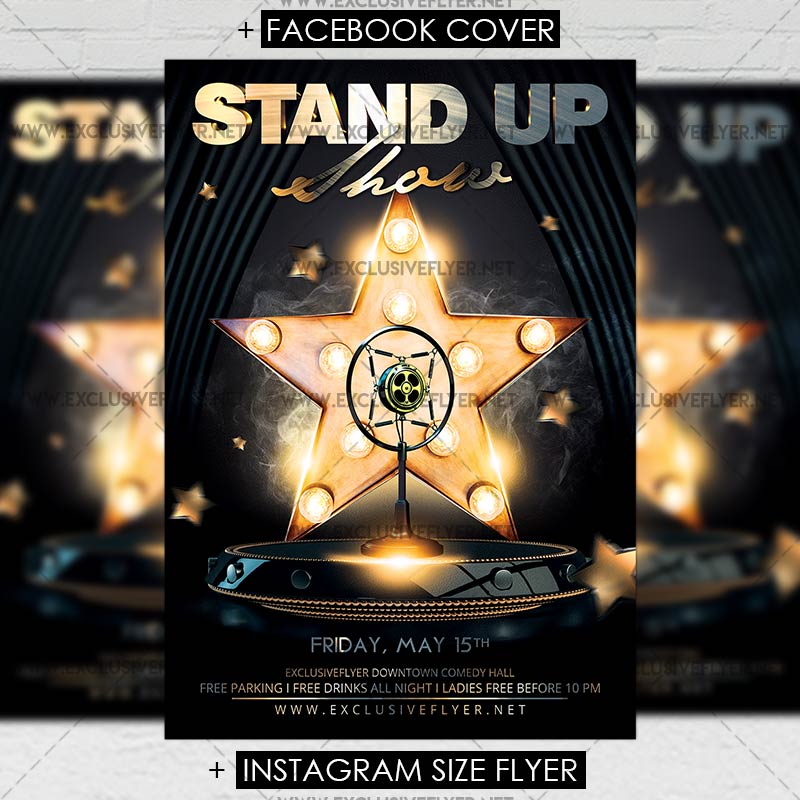 stand up show premium a5 flyer template exclsiveflyer free and comedy night flyer template free