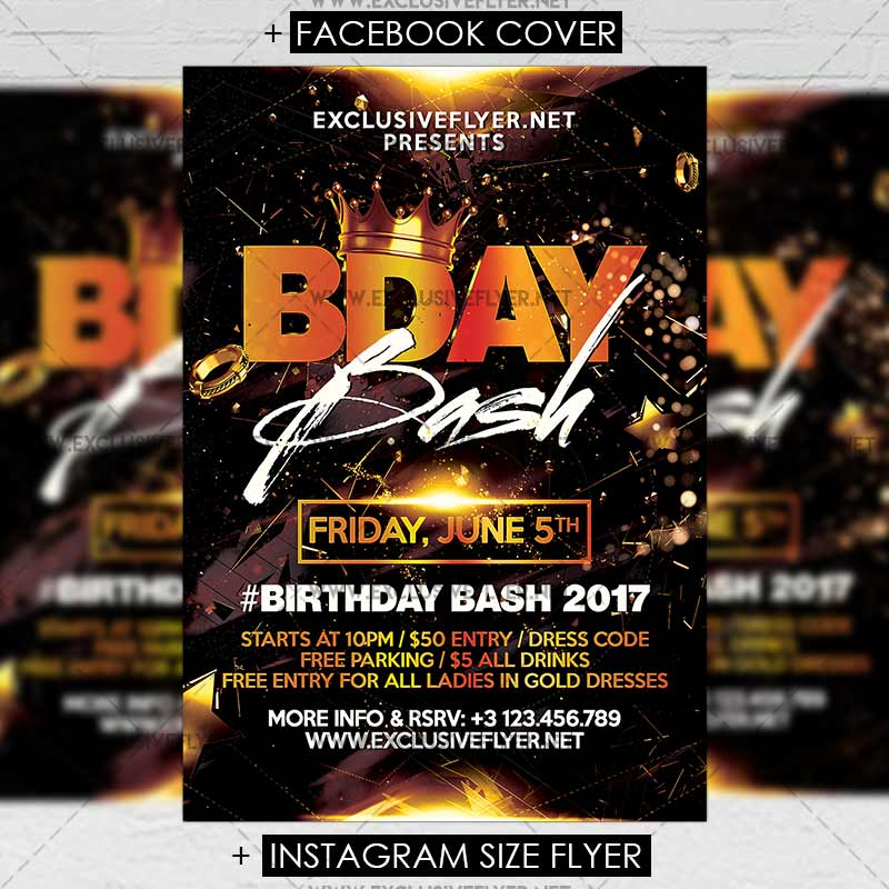 Birthday Bash Premium A5 Flyer Template Exclsiveflyer Free