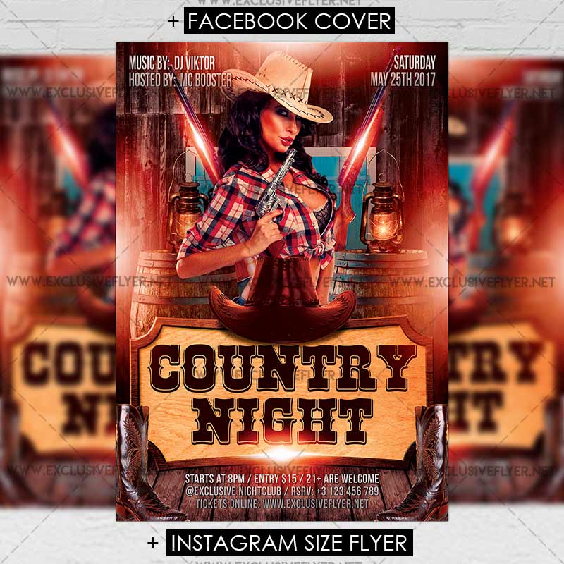country night premium a5 flyer template exclsiveflyer free and country night flyer