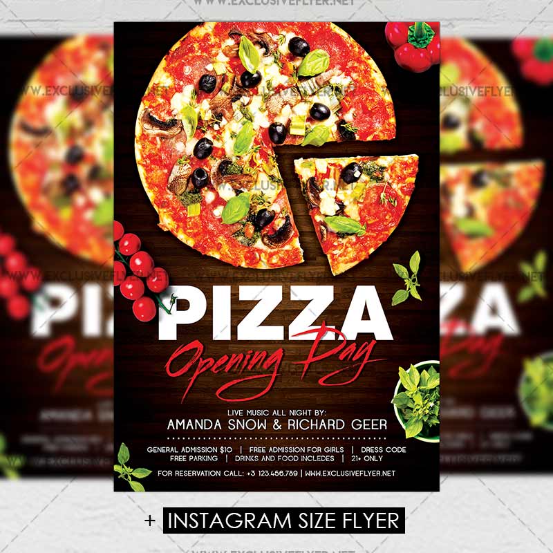 pizza opening day premium a5 flyer template exclsiveflyer free