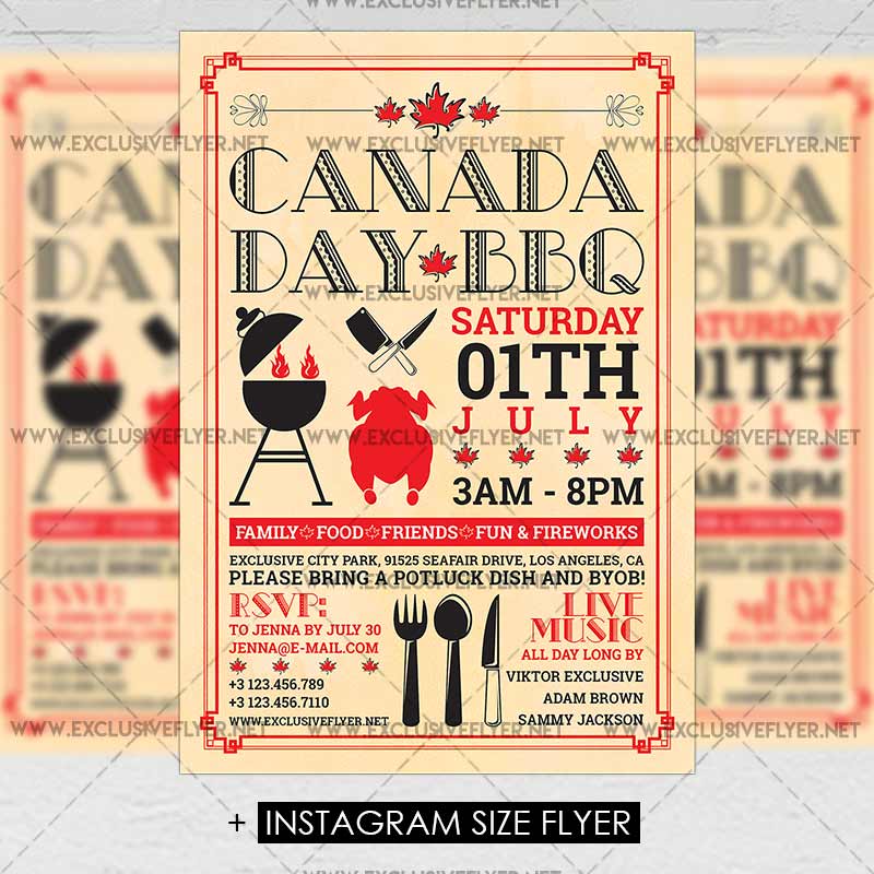 Canada Day Bbq Premium A5 Flyer Template Exclsiveflyer Free And Premium Psd Templates Canada Day Flyer Template Free
