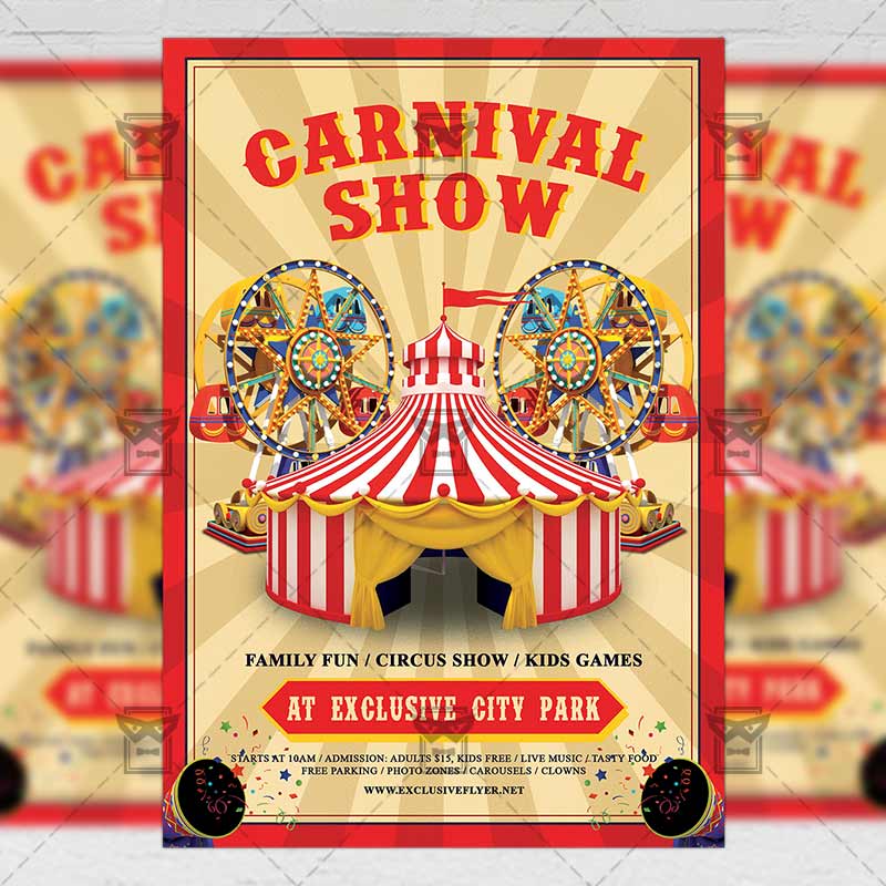 Carnival Show Premium A5 Flyer Template