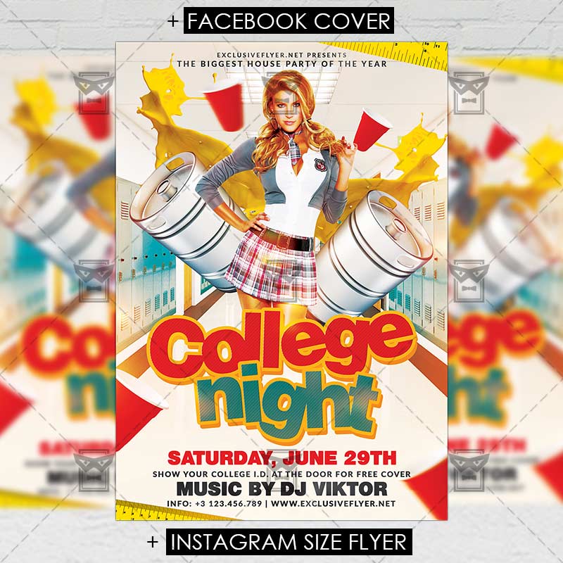 college night premium a5 flyer template exclsiveflyer college night flyer template