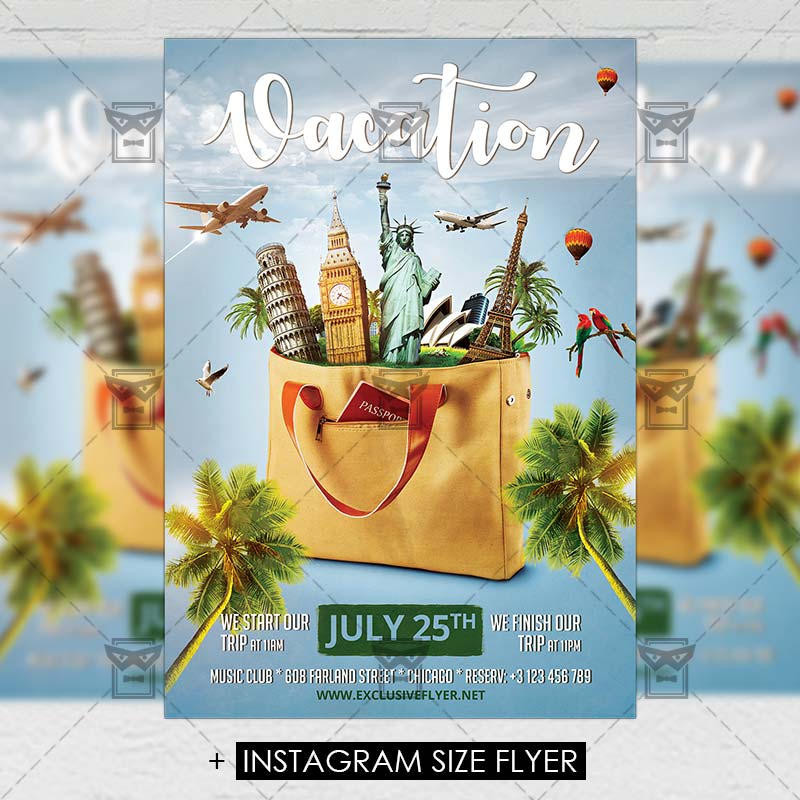 vacation premium a5 flyer template exclsiveflyer vacation flyer template