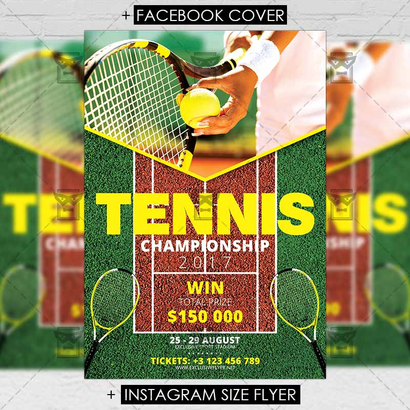 Tennis Championship Sport A5 Flyer Template ExclsiveFlyer Free