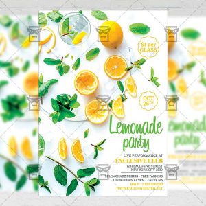 Lemonade Party - Food A5 Flyer Template