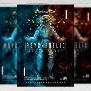 Psychedelic Music Night - Club A5 Flyer Template