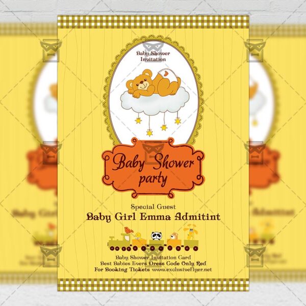 Baby Shower Party - Kids A5 Flyer Template