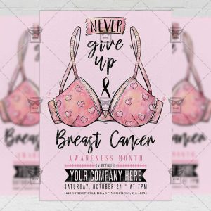 Breast Cancer Day - Community A5 Flyer Template