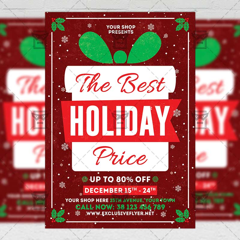 christmas sale seasonal a5 flyer template christmas sale flyer template
