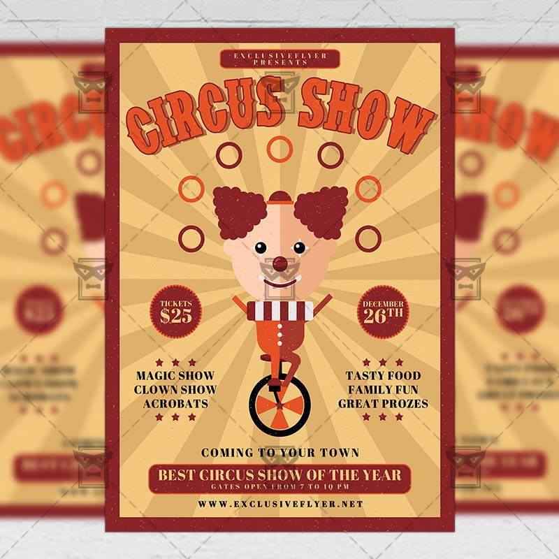 circus show community a5 flyer template exclsiveflyer free and circus psd