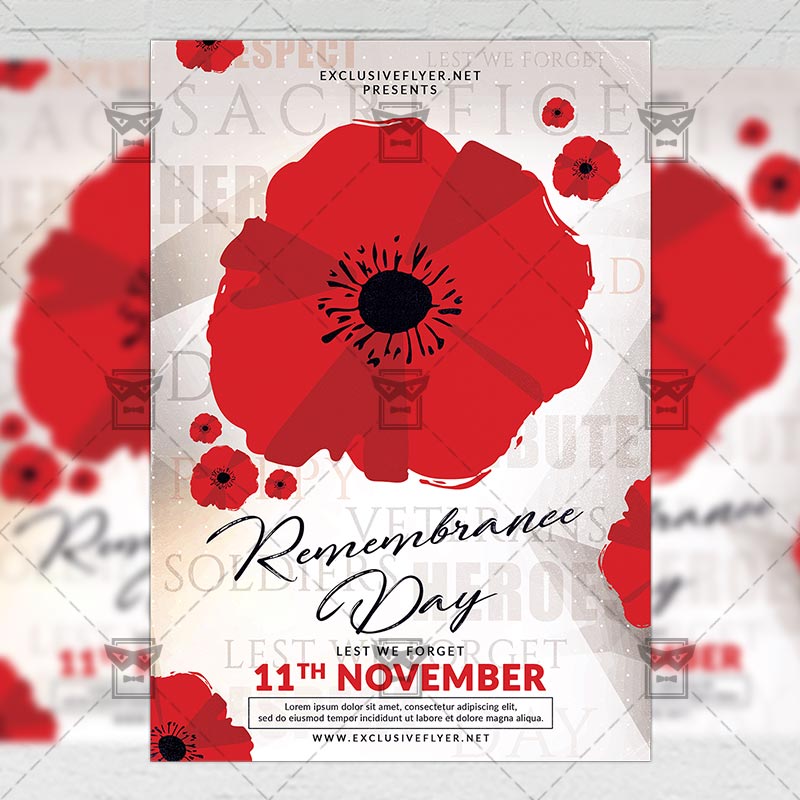 remembrance day seasonal a5 flyer template exclsiveflyer free