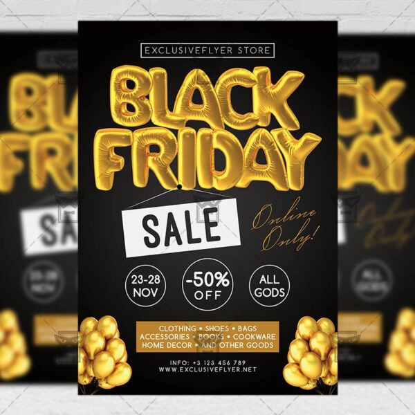 Download Black Friday Sale Free Seasonal A5 Flyer PSD Template Now
