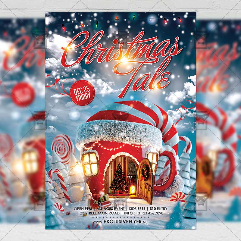 christmas tale seasonal a5 flyer template christmas flyer