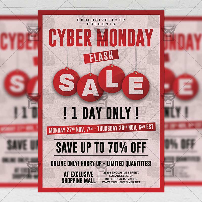 Download Free Cyber Monday Flash Sale – Community A5 PSD Flyer Template