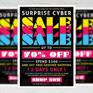 Download Cyber Sale PSD Flyer Template Now
