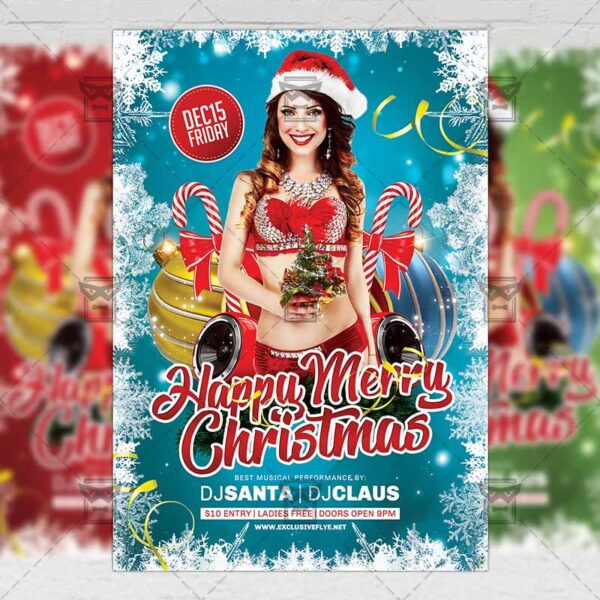 Download Happy Merry Christmas PSD Flyer Template Now