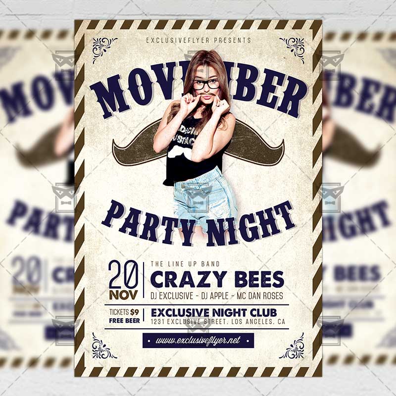 movember party seasonal a5 flyer template exclsiveflyer free movember flyers