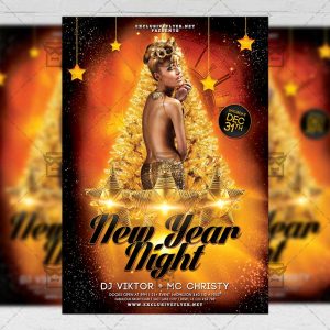 Download New Year Night 2018 PSD Flyer Template Now