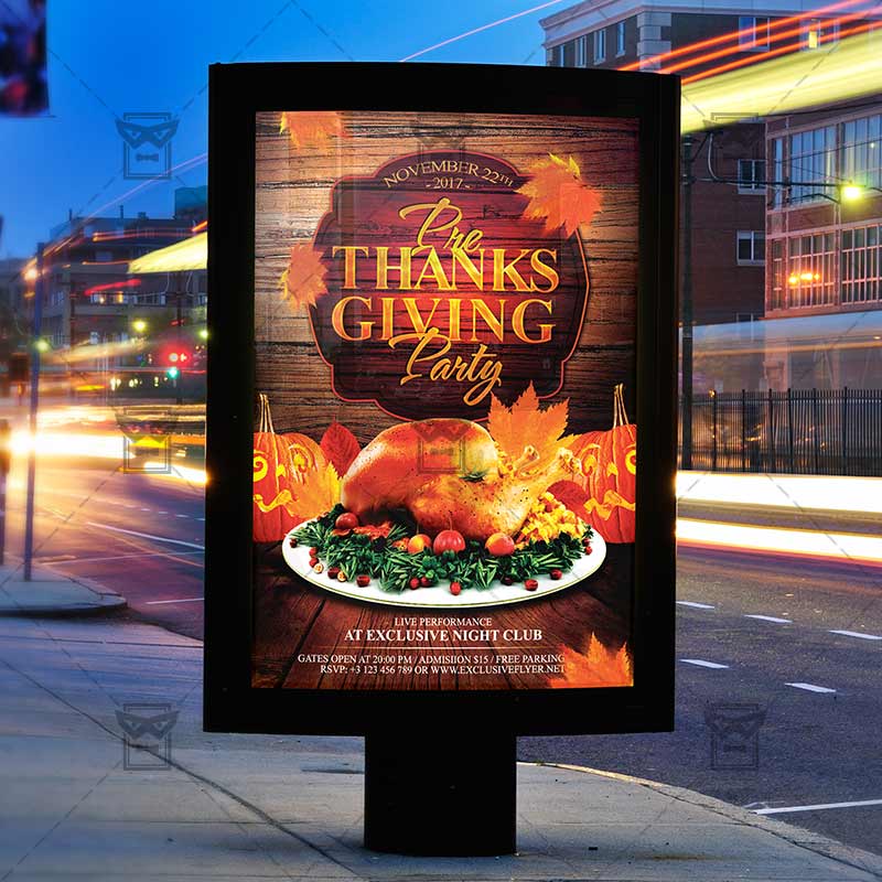 pre thanksgiving party seasonal a5 flyer poster template casino thanksgiving giveaway flyer