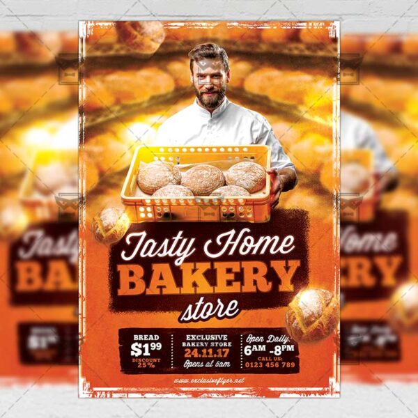 Tasty Home Bakery - Food A5 Flyer/Poster Template | ExclsiveFlyer