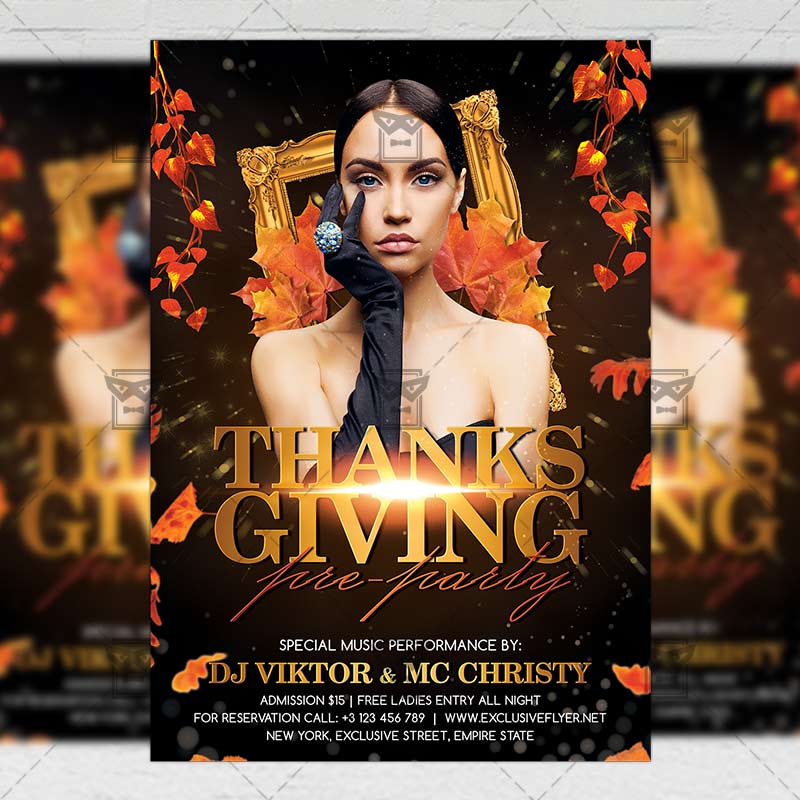 thanksgiving pre party seasonal a5 flyer template thanksgiving flyer template free download