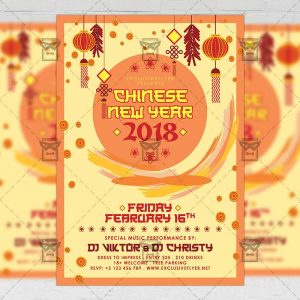Download Chinese New Year Party PSD Flyer Template Now