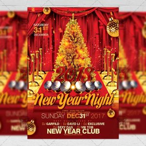 Download Gold New Year Night PSD Flyer Template Now