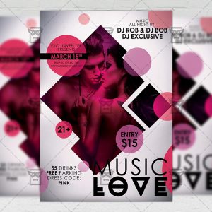 Download Music Love PSD Flyer Template Now