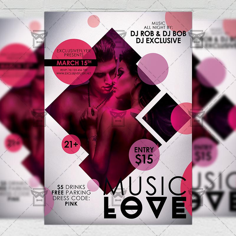 music love club a5 flyer template music brochure template