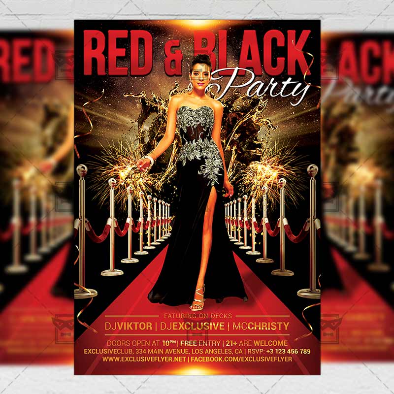red and black party club a5 flyer template exclsiveflyer free re carpet flyer background