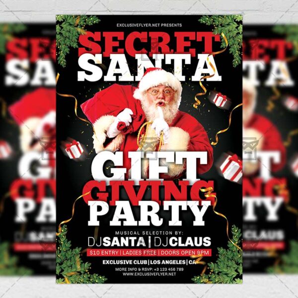 Download Secret Santa Night PSD Flyer Template Now