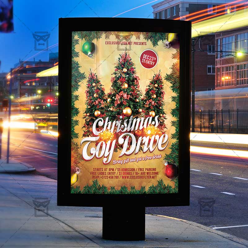 Toy Drive Free Seasonal A5 Flyer Template ExclsiveFlyer Free and