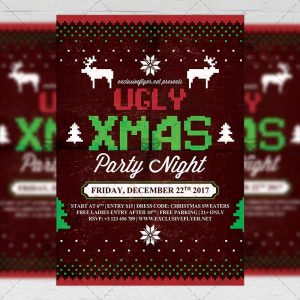 Download Ugly Xmas PSD Flyer Template Now