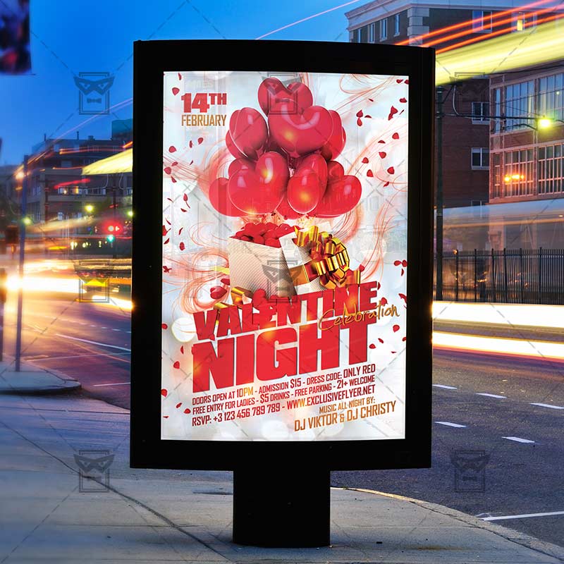 valentines night celebration seasonal a5 flyer template