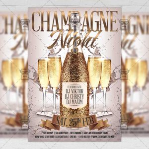 Download Champagne Night PSD Flyer Template Now