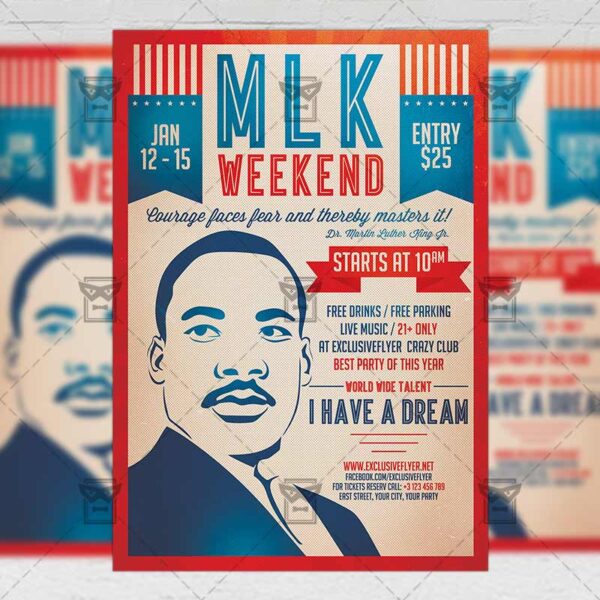 MLK Weekend Seasonal A5 Flyer Template ExclsiveFlyer Free and